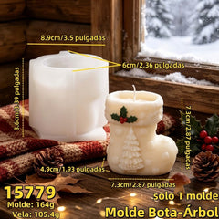 Molde Silicona Suave Bota Navideña 3D