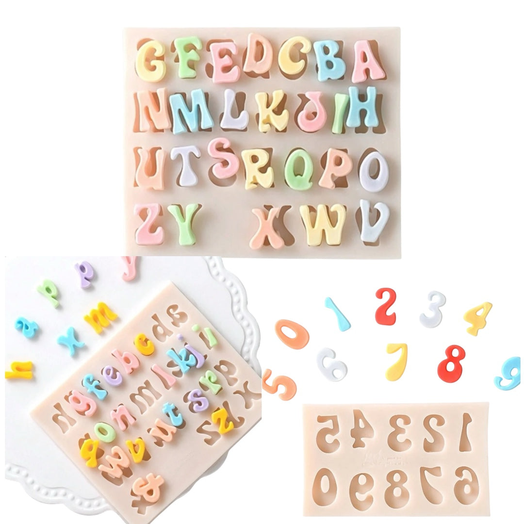 Molde Silicona Alfabeto Timoteo y Números Kit x 3