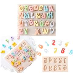 Molde Silicona Alfabeto Timoteo y Números Kit x 3