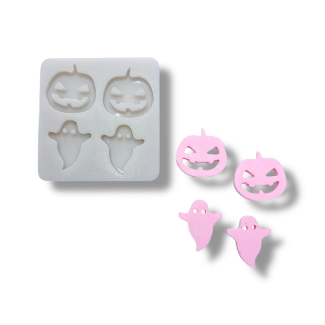 Molde Silicona Mini Calabazas y Fantasmas