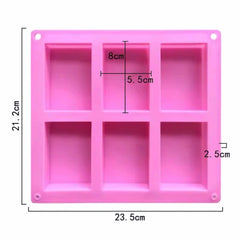 Molde de Silicona Rectangular x6 Cavidades – Jabón y Cake