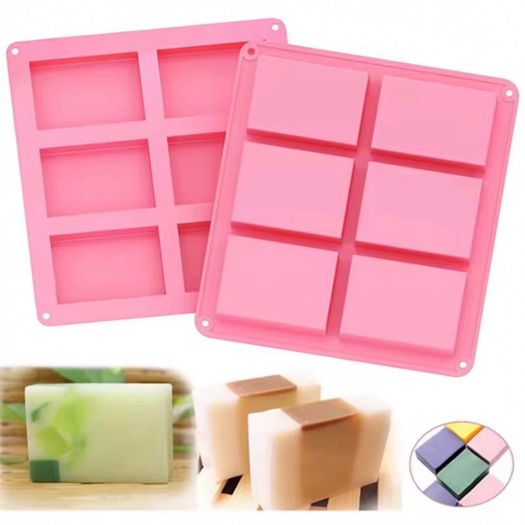 Molde de Silicona Rectangular x6 Cavidades – Jabón y Cake