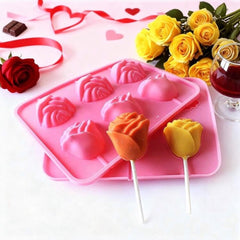 Molde Silicona Rosas 3D Desmontable de 2 piezas