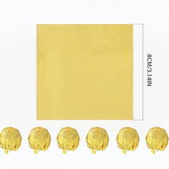 Envoltura Papel Dorado Escarchado Para Bombones de Chocolate 8 x 8 cm