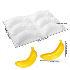 Molde Silicona Banana x 6