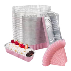 Molde Horneable Rectangular con Tapa + Cucharas Rosado