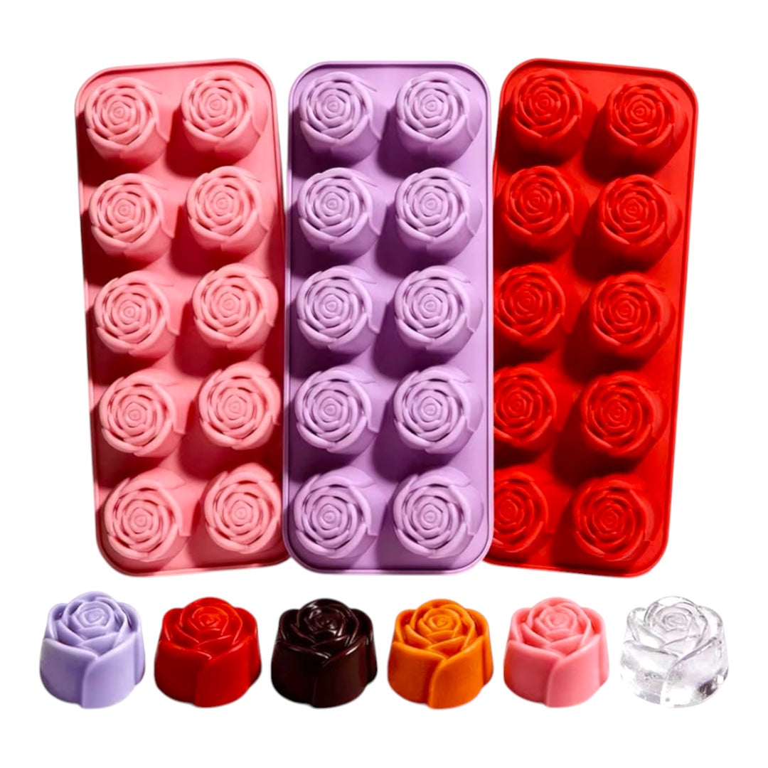 Molde Silicona Rosas Medianas x 10