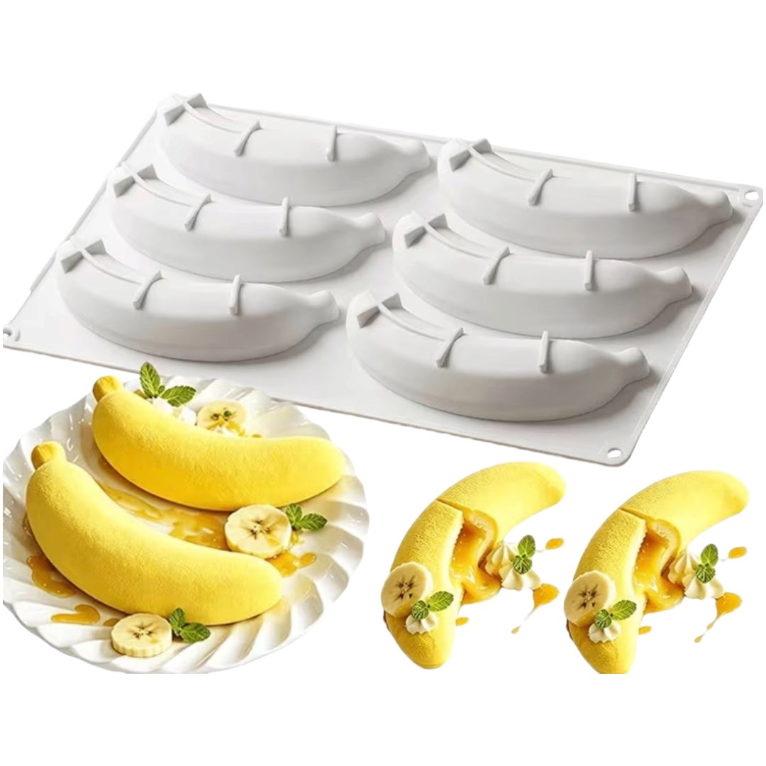 Molde Silicona Banana x 6