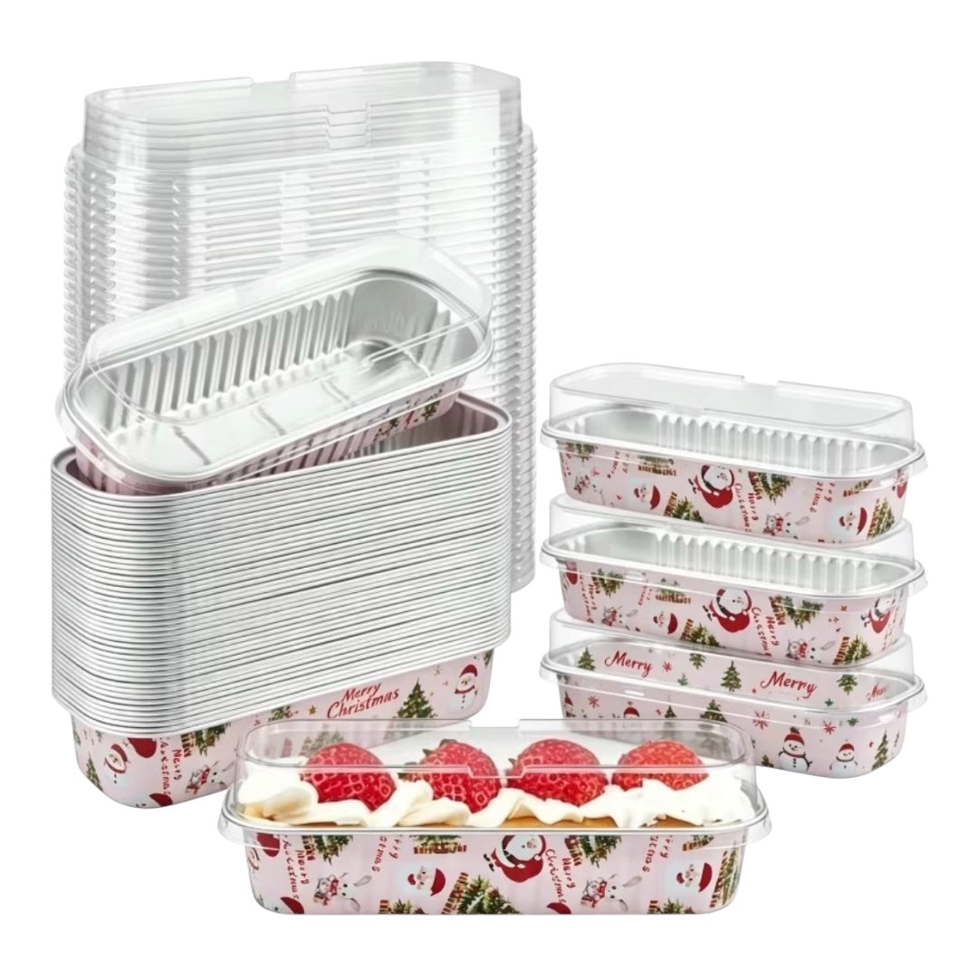 Molde Horneable Rectangular con Tapa Navidad #1 x 5