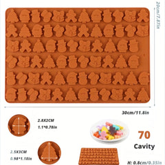 Molde Silicona Mini Apliques Navideños x 70