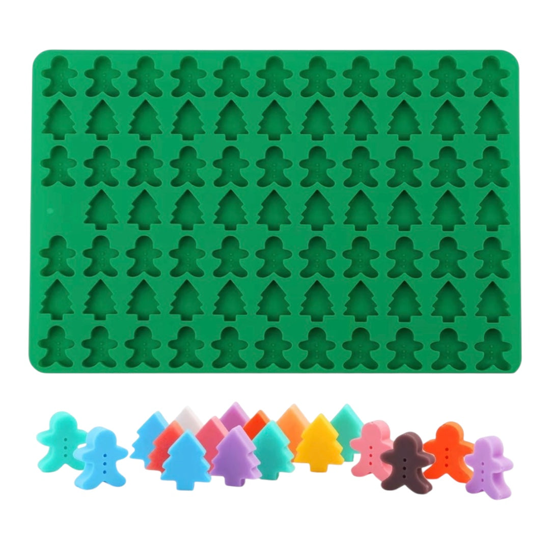 Molde Silicona Mini Apliques Navideños x 76