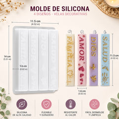 Molde Silicona Velas Deseos Intensiones Rectangular #1