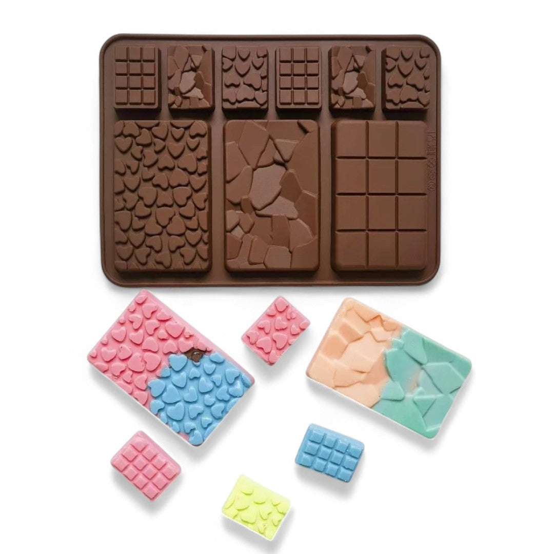 Molde Silicona Chocolatinas Mini Surtidas Textura Corazón