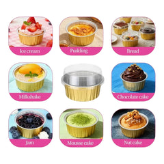 Molde Dorado Redondo de Aluminio Horneable con Tapa x 10