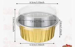 Molde Dorado Redondo de Aluminio Horneable con Tapa x 10