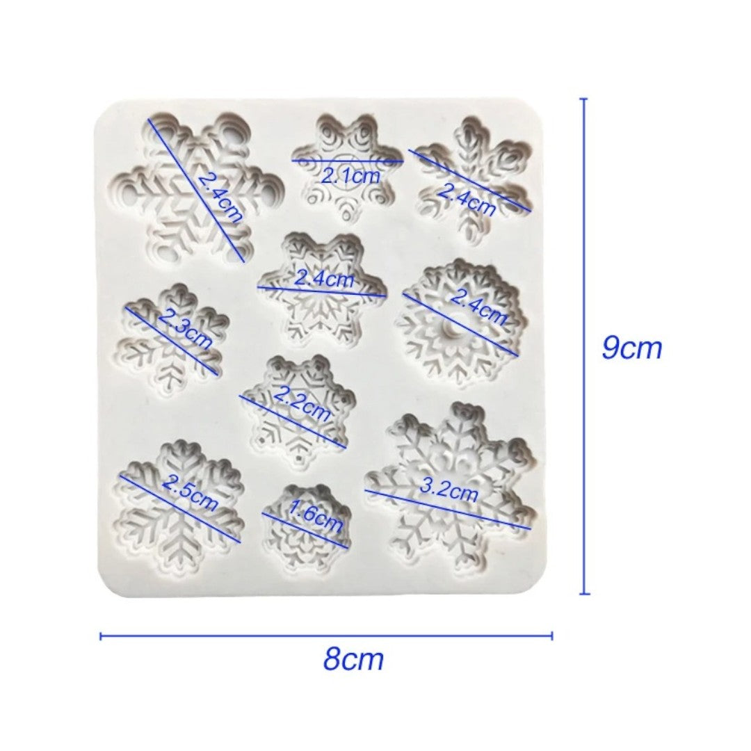 Molde Silicona  Copos De Nieve x 10