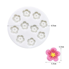 Molde Silicona Flores Mini x 10