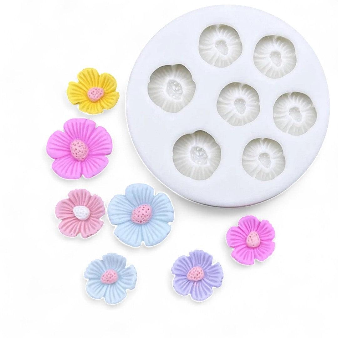 Molde Silicona Flores Mini x 7