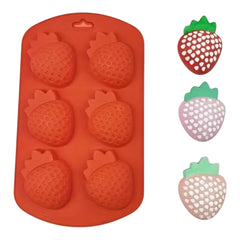 Molde Silicona Fresas  x 6