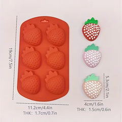 Molde Silicona Fresas  x 6