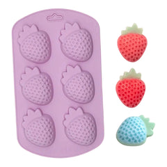 Molde Silicona Fresas  x 6