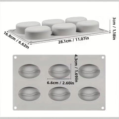 Molde Silicona Grano de Café Grande x 6