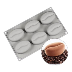 Molde Silicona Grano de Café Grande x 6