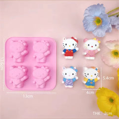 Molde Silicona Hello Kitty de Pie x 4