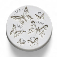 Molde Silicona Mariposas Surtidas x 6 Piezas