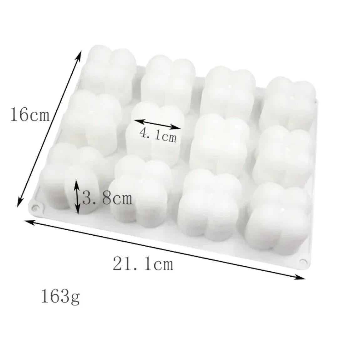 Molde Silicona Mini Burbujas 3D x 12