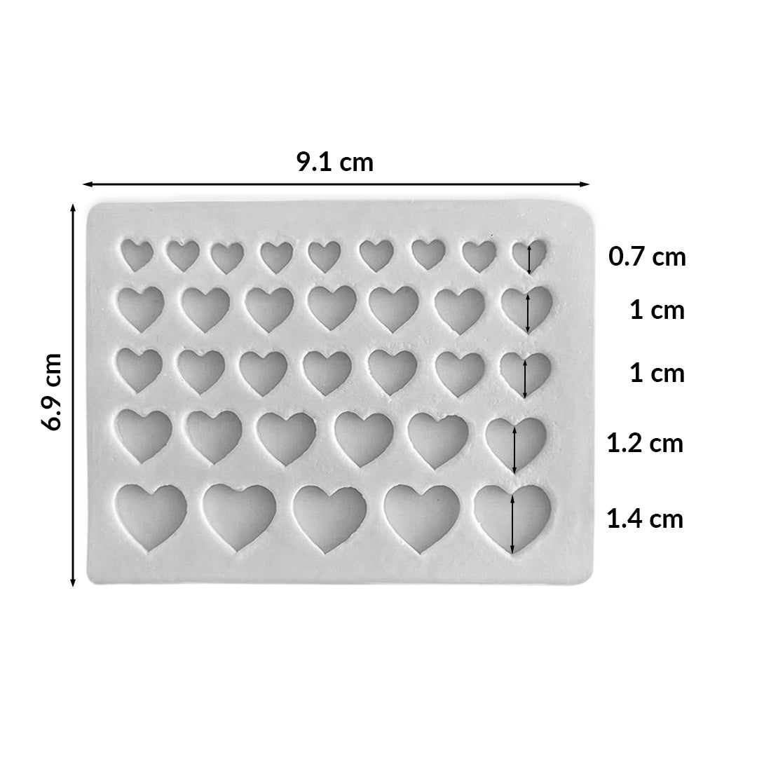 Molde Silicona Mini Corazones x 34