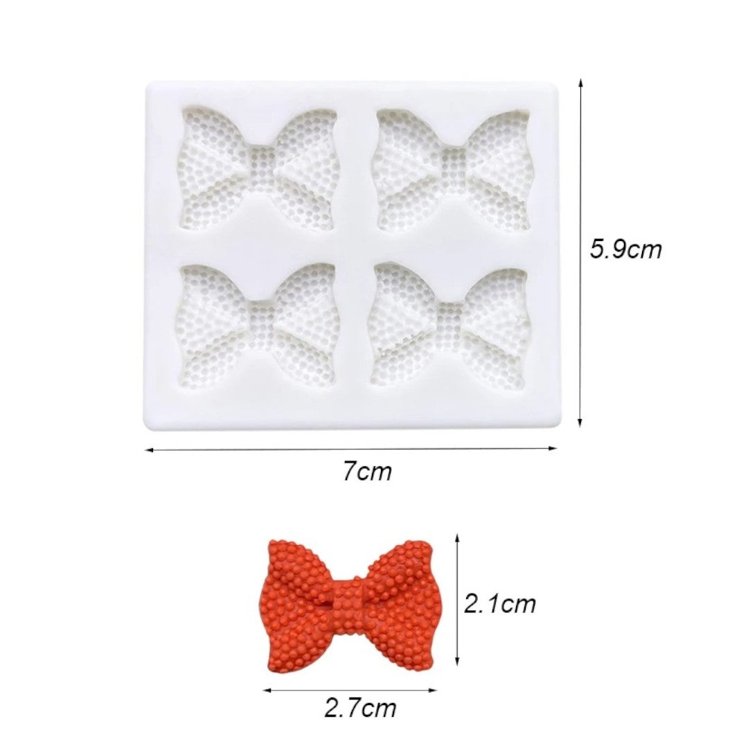 Molde Silicona Moños Textura x 4