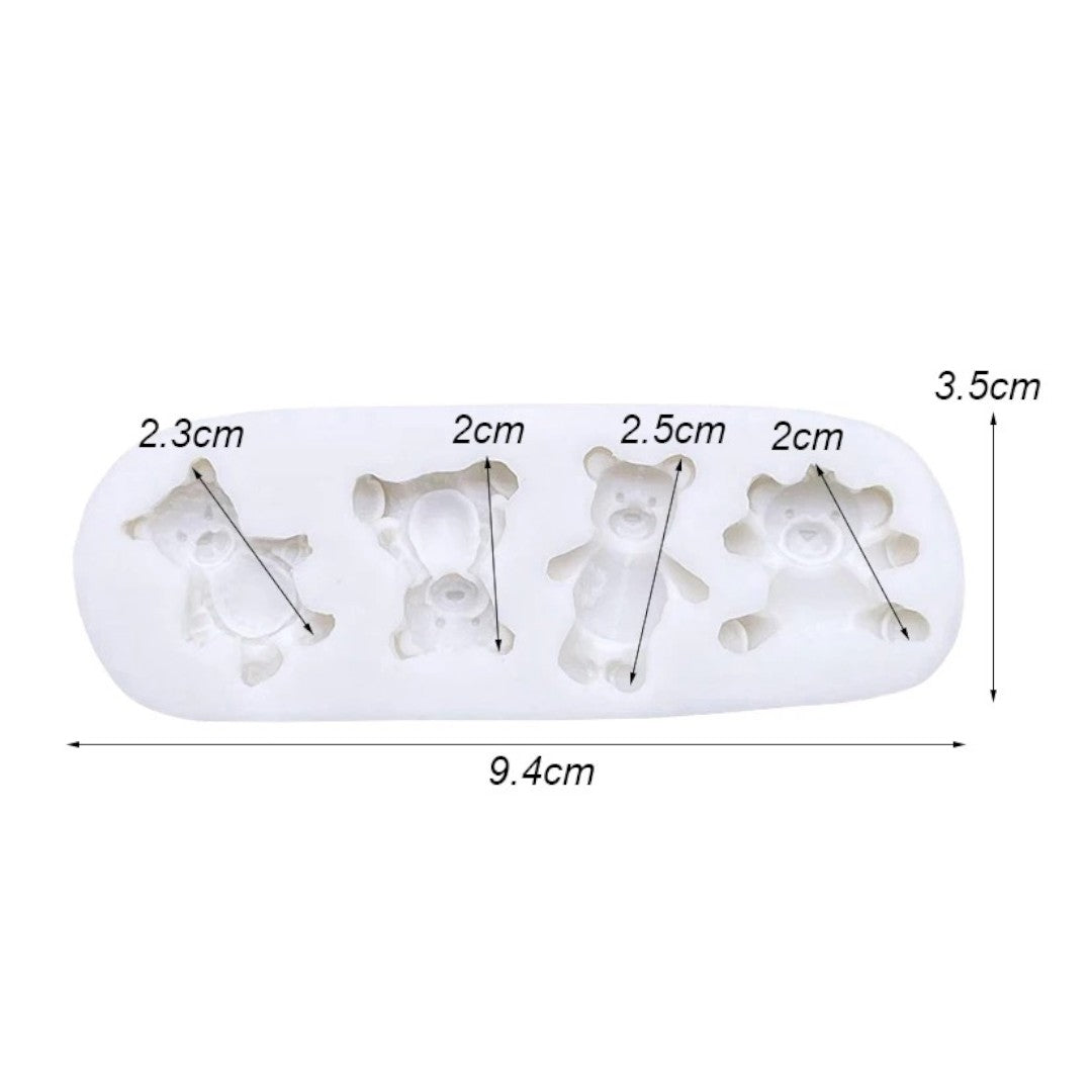 Molde Silicona Osos Mini x 4