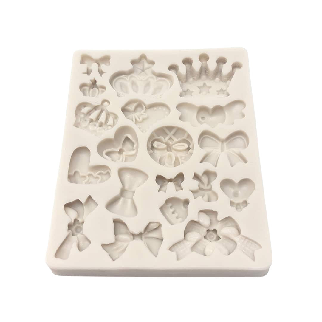 Molde Silicona Coronas Y Moños Mini