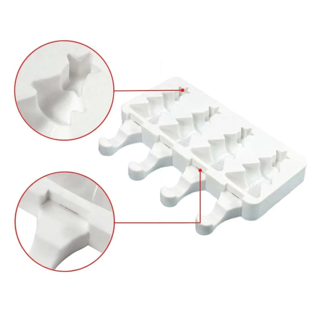 Molde Silicona Árbol Navideño Paleta x 4