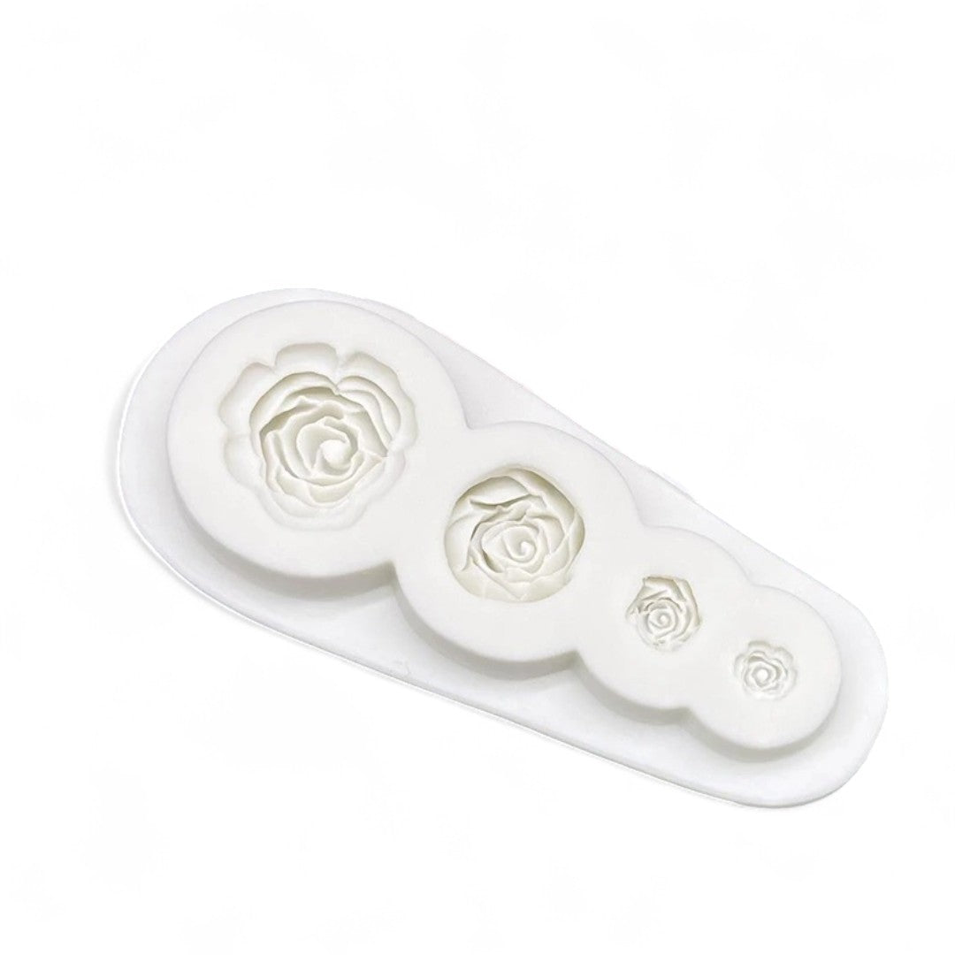 Molde Silicona Rosas Delicadas x 4