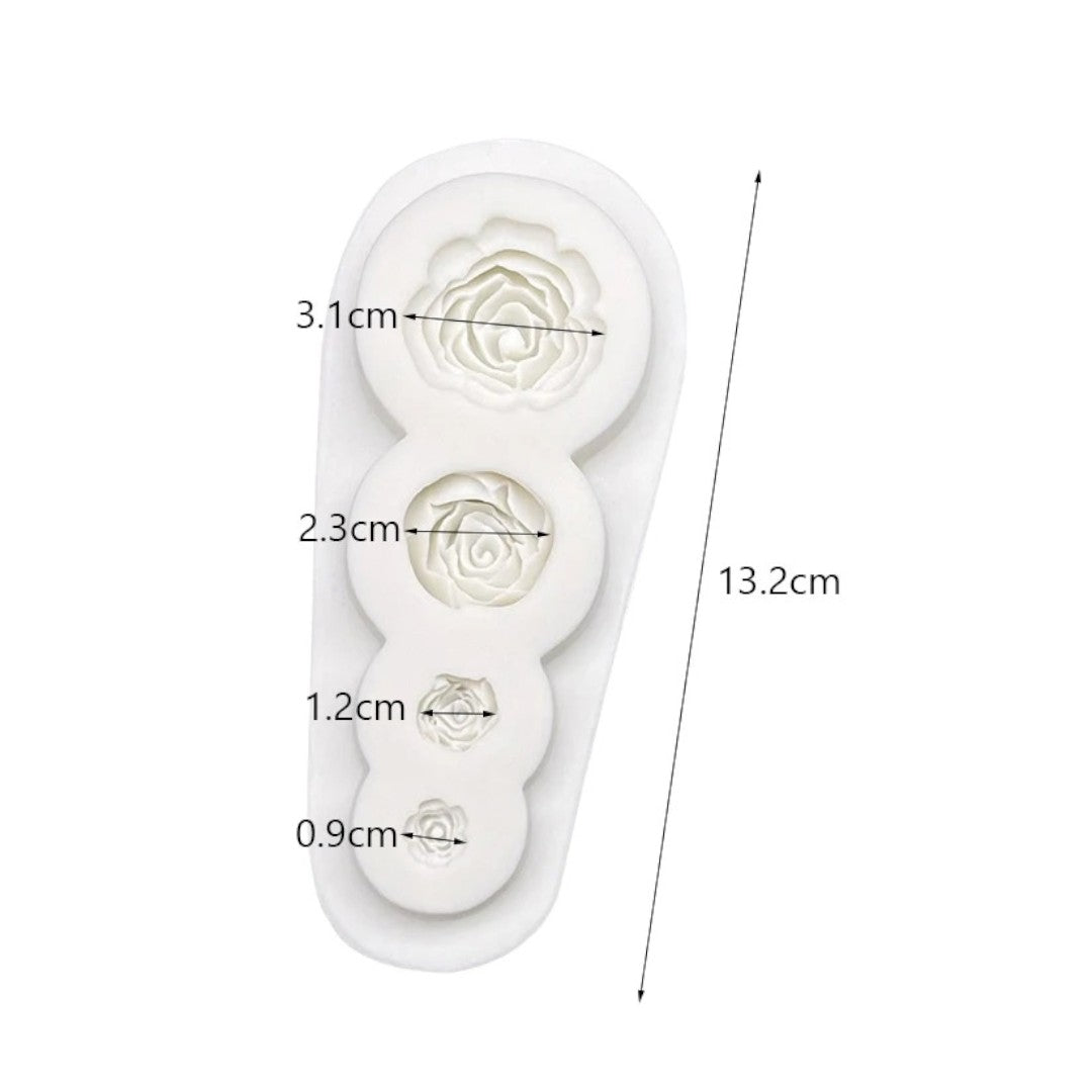 Molde Silicona Rosas Delicadas x 4