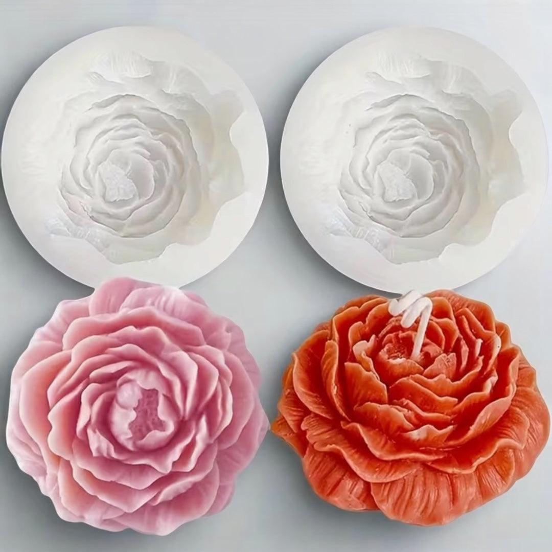 Molde Silicona Suave Peonia Abierta 3D