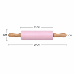 Rodillo de Silicona Mango De Madera