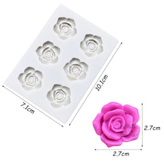 Molde Silicona Rosas Mini x 6