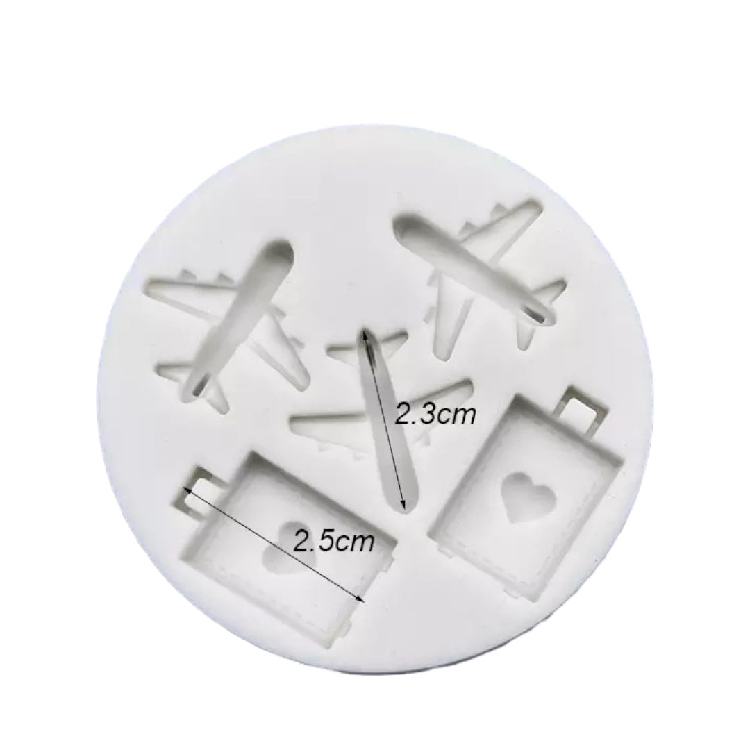 Molde Silicona Aviones Y Equipaje