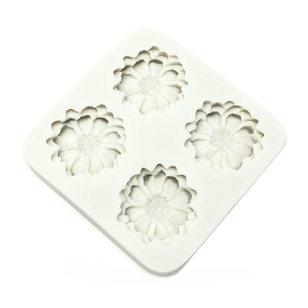 Molde Silicona Flor Camarena x 4 Cavidades