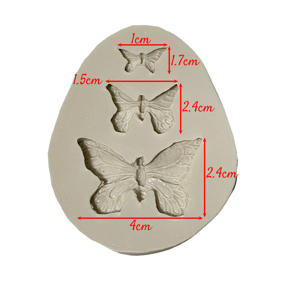 Molde Silicona Mariposas x 3 Tamaños