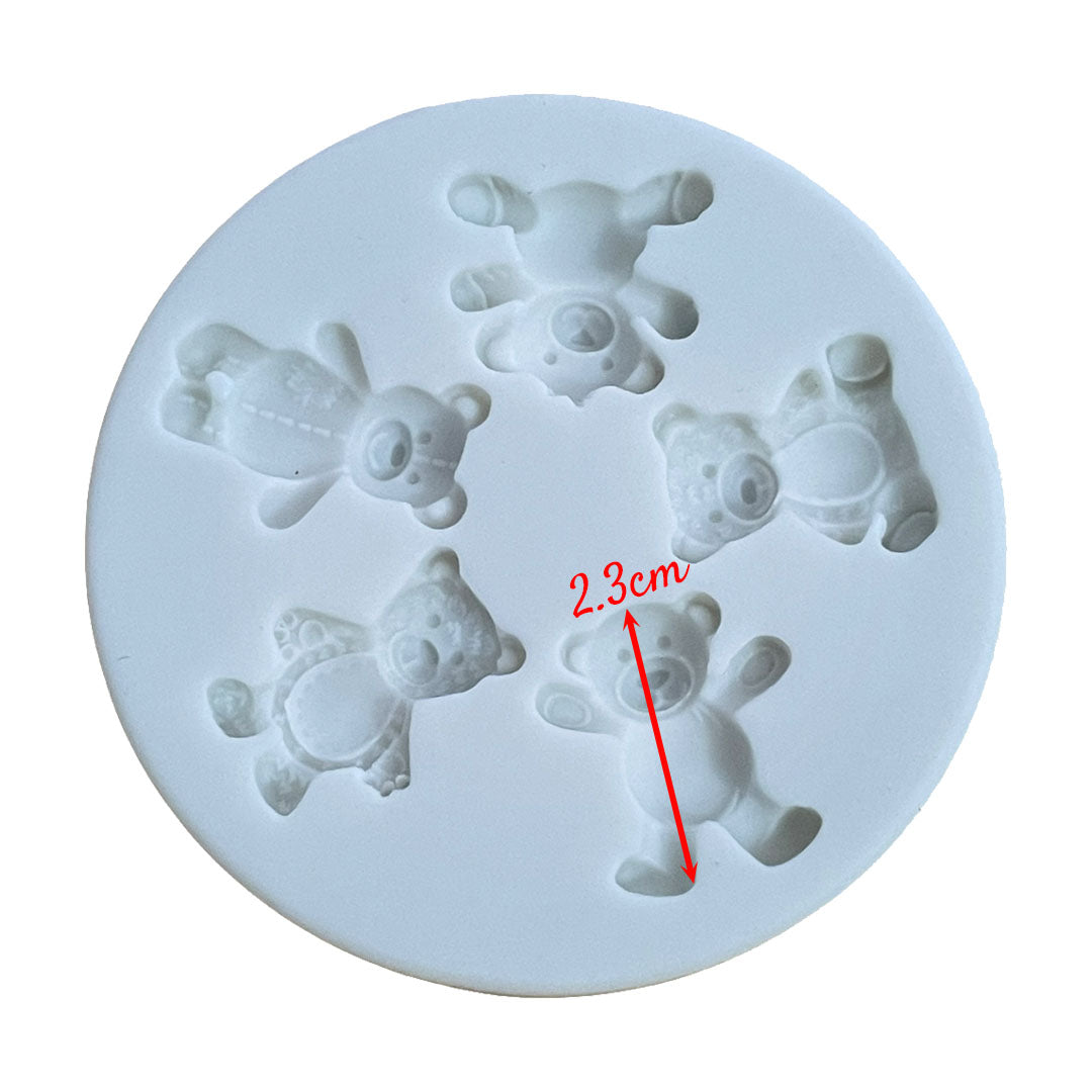Molde Silicona Osos Mini x 5