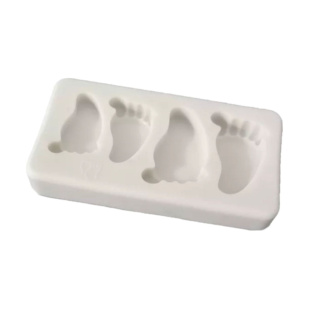 Molde Silicona Pies Bebé x 4