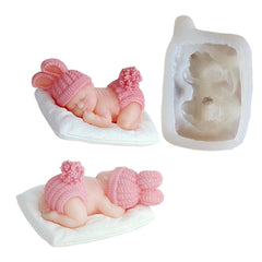 Molde Silicona Suave Bebé 3D Durmiendo