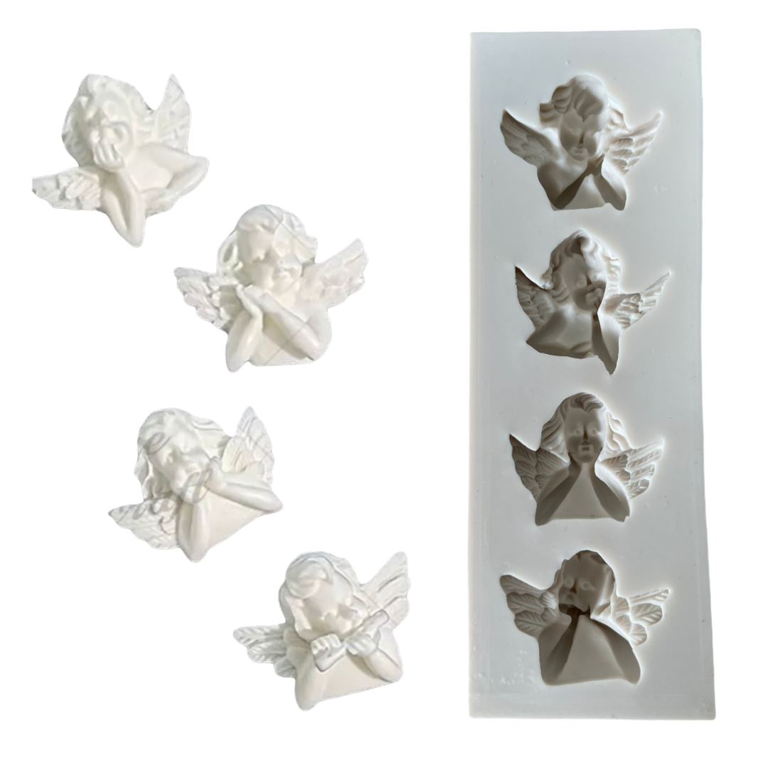 Molde Silicona Ángel Clásico x 4