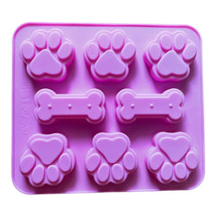 Molde Silicona Huellas Cachorro y Hueso