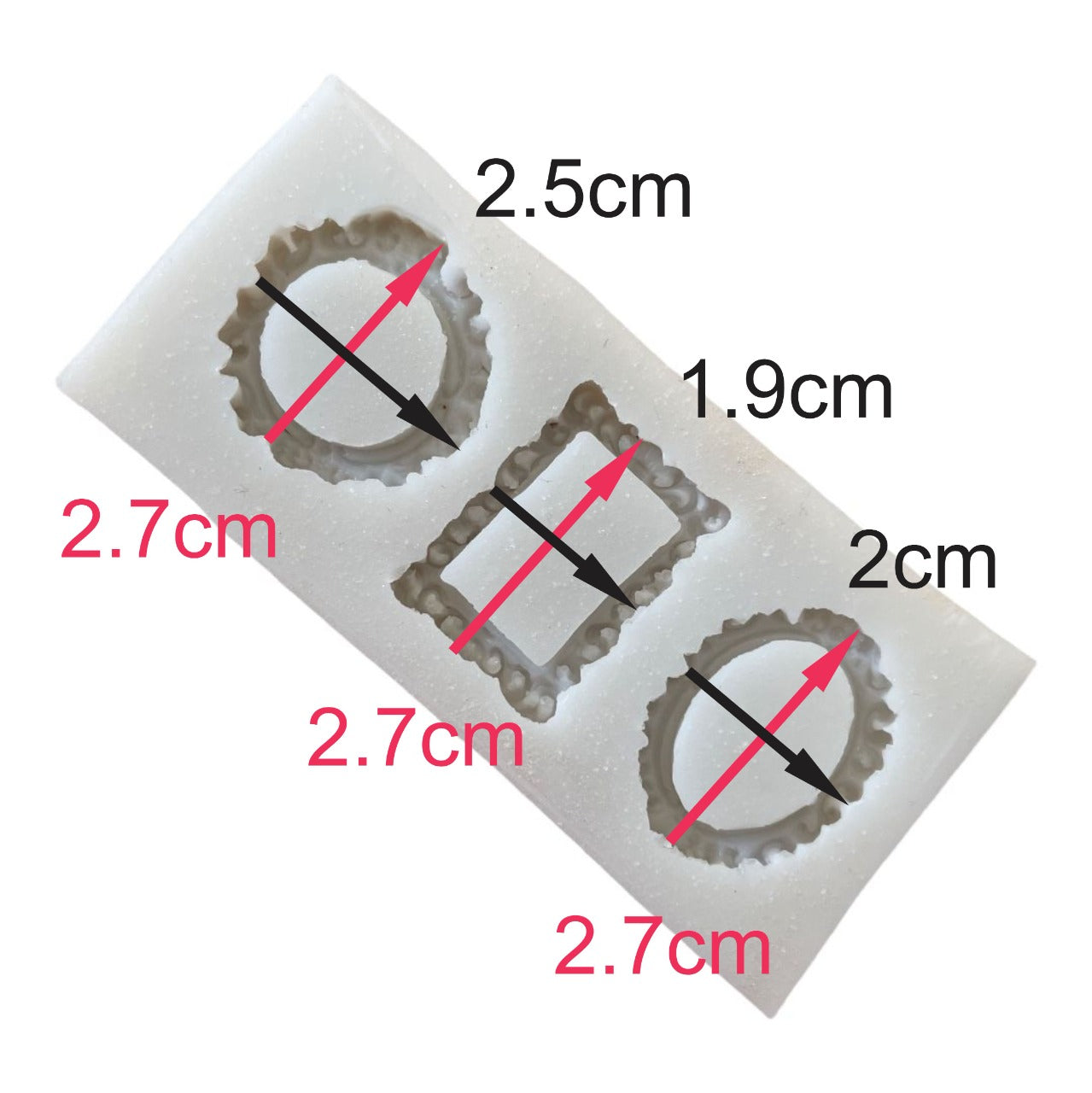Molde Silicona Marcos Mini x 3