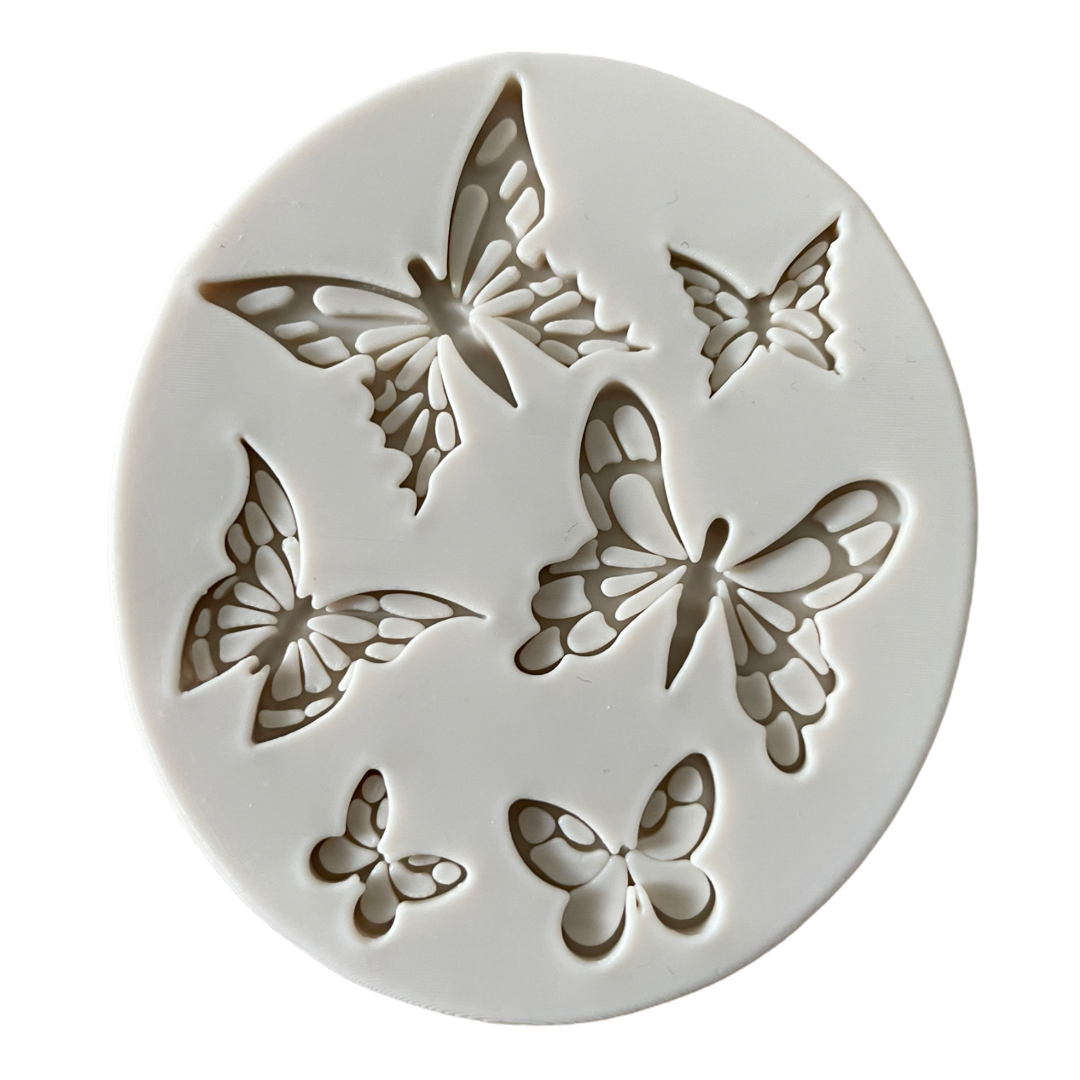 Molde Silicona Mariposas Surtidas x 6 Piezas